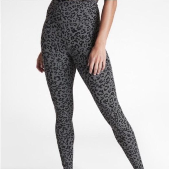 ATHLETA Women’s Gray Anthracite Leopard Ultra High Rise Elation Tight Legging Si - Picture 1 of 8